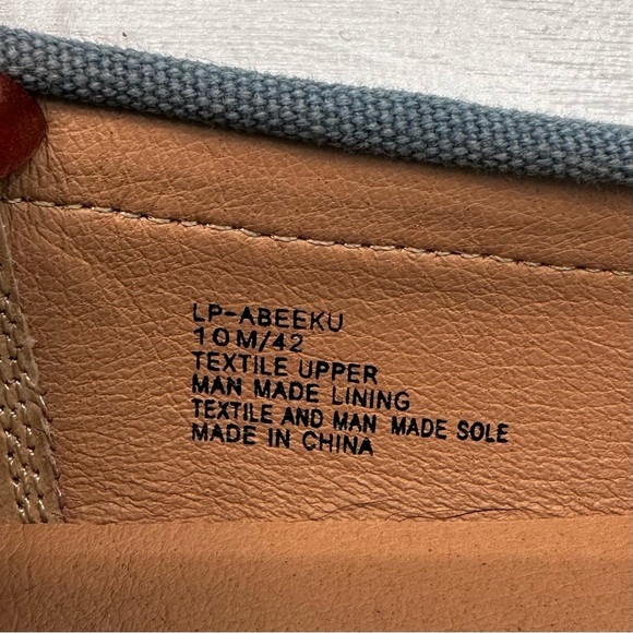 Lucky Brand Abeeku Blue Canvas Driving Moccasin Loafer Flat Sz 10M Metal Buckle - Picture 6 of 8